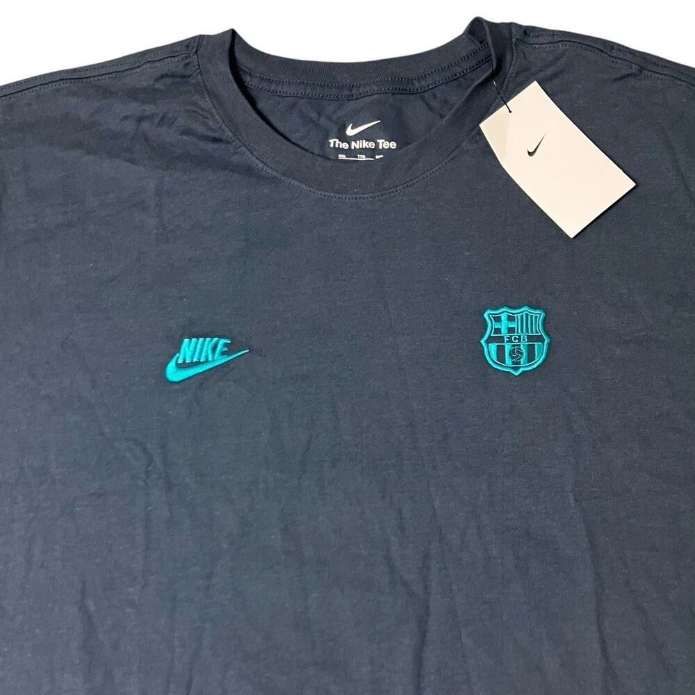 Nike‎ T-Shirt Mens XXL Blue Short Sleeve FC Barcelona La Liga Soccer FJ1704-437